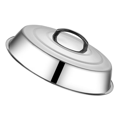MUCKLILY Edelstahl Grilldeckel Erhöhte Kuppel für Gleichmäßiges Garen Verstellbare Lüftung Hitzebeständig BBQ Abdeckung für Outdoor Camping Grillen im Garten und Terrasse von MUCKLILY
