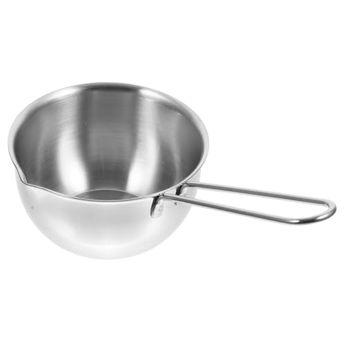 MUCKLILY Edelstahl Saucepan mit Messskala Kleiner Soßentopf mit Ausgießer Hitzebeständig Ergonomischer Griff Geeignet für Induktions Gasherde zum Erhitzen von Öl Milch und Butter von MUCKLILY