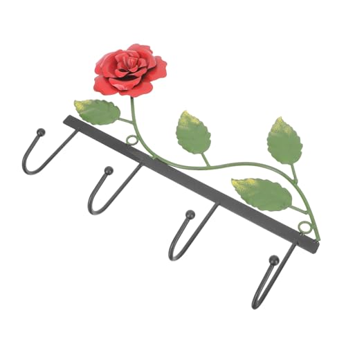 MUCKLILY Eiserner Rosenhaken Wandmontage Kreativer Mehrzweckhaken für Mantel Schal Tasche Balkonzimmer Dekoration Robust Langlebig Sanfte Oberfläche von MUCKLILY