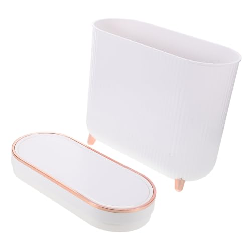 MUCKLILY Eleganter Mülleimer mit Deckel für Badezimmer Schmaler Moderner Abfallbehälter aus Robustem Material Platzsparend für Enge Räume Stilvoller Bad Toilettenabfallkorb MUCKLILY Eleganter Mülleimer mit Deckel für Badezimmer Schmaler Moderner Abfallbehälter aus Robustem Material Platzsparend für Enge Räume Stilvoller Bad Toilettenabfallkorb von MUCKLILY