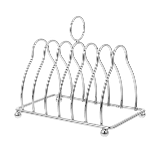 MUCKLILY Frühstücksbrothalter Toastscheibenhalter Toastständer zum Frühstück Brotschneideständer Toaststand Pot Deckelspeicher Brotständer Deckelhalter Rostfreier Stahl Silber von MUCKLILY