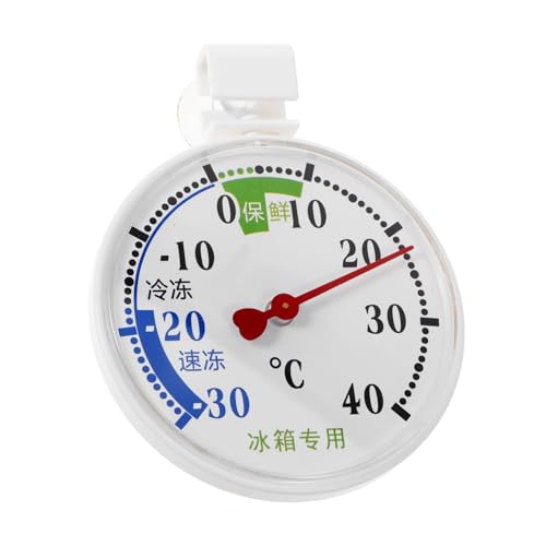 MUCKLILY Gefrierschrank Thermometer mit Rundem Saugnapf Hochpräzises Temperaturmessgerät für Kühl Gefriergeräte Installieren Temperaturanzeige Funktion für Zuhause und Gewerbe von MUCKLILY