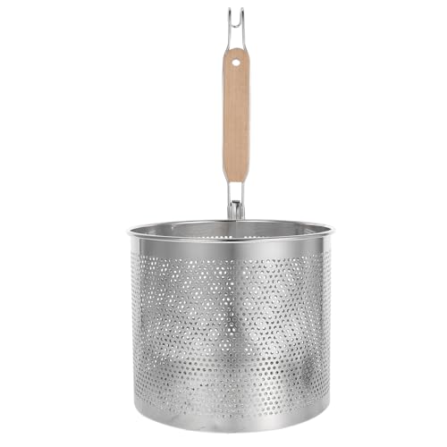 MUCKLILY Geschirr Nudelsieb mit Griff Spaghetti-Sieb Sieb aus Metall Nudelsieb aus Edelstahl Mesh-Sieb feinmaschiges Sieb Netzsieb Nudelsieb Sieb Fettsieb Holz Silver MUCKLILY Geschirr Nudelsieb mit Griff Spaghetti-Sieb Sieb aus Metall Nudelsieb aus Edelstahl Mesh-Sieb feinmaschiges Sieb Netzsieb Nudelsieb Sieb Fettsieb Holz Silver von MUCKLILY