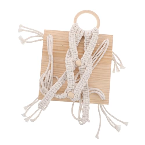 MUCKLILY Gobelinregal Hängendes Wandregal Hängeregal Für Die Wand Boho-wandbehang Kreatives Handgefertigtes Gewebtes Gewebter Wandbehang Schwimmende Eckregale Weiß Hölzern von MUCKLILY