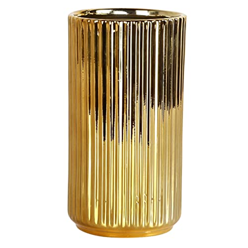 MUCKLILY Goldfarbene Luxus-Galvanikvase bürodeko büro Dekoration Kosmetik pinselhalter Keramik Vasen Wohnkultur Keramikvase Blumenvase für den Haushalt goldene Vase Tier von MUCKLILY