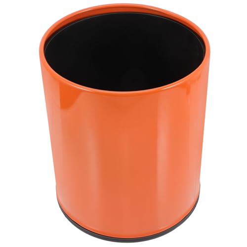 MUCKLILY Großer Müllbehälter Kunststoff Mülleimer mit Hoher Kapazität für Bad Küche Haushalt Stabil Geruchlos Modernes Design in Orange von MUCKLILY