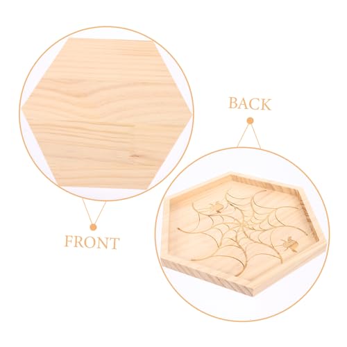 MUCKLILY Halloween Servierplatte aus Holz mit Spinnennetz-design Handpolierte Oberfläche Kratzfest Leichtes Snack Obsttablett für Partys und Buffet Wiederverwendbares Dessertbrett von MUCKLILY