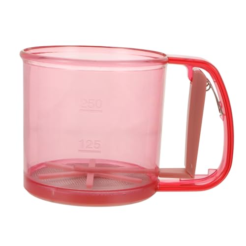 MUCKLILY Handgehaltener Mehlsiebbecher mit Edelstahl feinmaschensieb Halbautomatisches Backwerkzeug Ergonomischer Griff für Links Rechtshänder Leichtes Spritzfreies Sieben von Mehl und von MUCKLILY