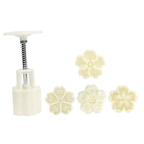 MUCKLILY Handgepresste Mondkuchenform Blumendesign Backform für Mondkuchen und Gebäck Langlebiges Sicheres Material Leicht zu Reinigen und Entformen zum Backen und Verschenken von MUCKLILY