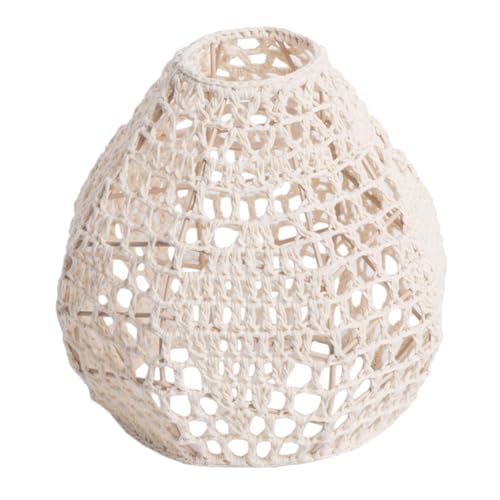 MUCKLILY Handgewebter Boho lampenschirm aus Baumwollseil Rustikaler Deckenlampenschirm für Hängelampe Vintage Pendelleuchte Lamp Shade Robust und Schmutzabweisend Passend für Wohnräume von MUCKLILY