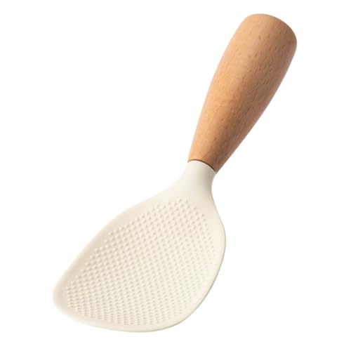 MUCKLILY Hitzebeständiger Stehend Silikonbeschichteter Reislöffel mit Holzgriff Antihaftbeschichtete Küchen rice Scoop für Einfaches Servieren von Reis und Anderen Speisen zu Hause MUCKLILY Hitzebeständiger Stehend Silikonbeschichteter Reislöffel mit Holzgriff Antihaftbeschichtete Küchen rice Scoop für Einfaches Servieren von Reis und Anderen Speisen zu Hause von MUCKLILY