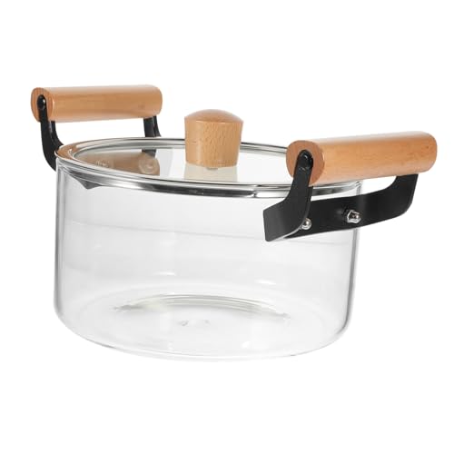 MUCKLILY Hitzebeständiger Transparenter Glassuppentopf mit Holzgriff Langlebiger Kochtopf für Suppen Milch und Gemüse Sicher für Gasherd und Einfache Reinigung Vielseitig Einsetzbar im MUCKLILY Hitzebeständiger Transparenter Glassuppentopf mit Holzgriff Langlebiger Kochtopf für Suppen Milch und Gemüse Sicher für Gasherd und Einfache Reinigung Vielseitig Einsetzbar im von MUCKLILY