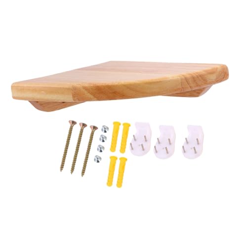 MUCKLILY Holz Eckregal aus Gummibaum Wandmontiertes Halbrundes Aufbewahrungsregal mit Abgerundeten Kanten Stabiles Wandregal für Schlafzimmer Bad und Wohnzimmer Platzsparendes Eckregal von MUCKLILY