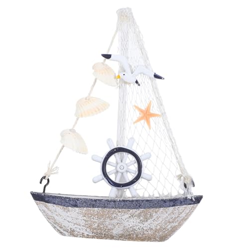 MUCKLILY Holz Segelboot Modell Mediterrane Dekoration für Büro Handgefertigtes Nautisches Boot Rustikales Holzornament Einzigartiges Design für Wohnzimmer Schlafzimmer MUCKLILY Holz Segelboot Modell Mediterrane Dekoration für Büro Handgefertigtes Nautisches Boot Rustikales Holzornament Einzigartiges Design für Wohnzimmer Schlafzimmer von MUCKLILY