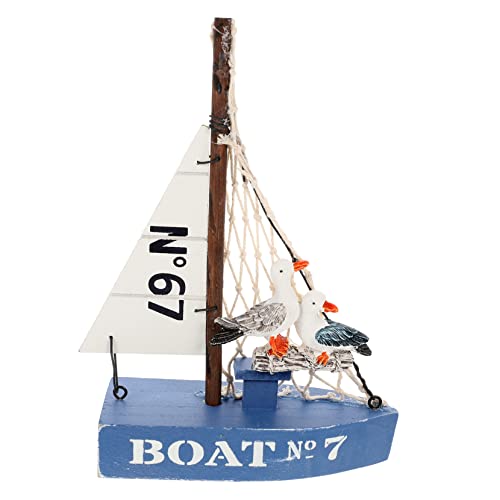 MUCKLILY Holz Segelboot Modell für Schreibtischdeko Mediterranes Design aus Hochwertigem Wanddeko oder Tischdekoration Perfektes für Bootsliebhaber Leicht und Langlebig von MUCKLILY