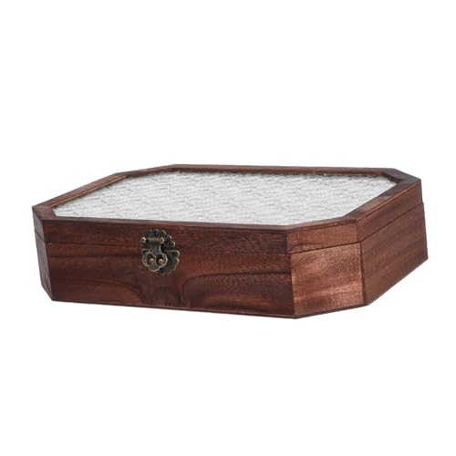 MUCKLILY Holz-aufbewahrungsschrank Mit Glastüren Und Schubladen Vintage-Design Mit Blumenschnitzerei Massivholzkonstruktion Für Langlebige Lagerung Geeignet Als Teeaufbewahrungsbox Oder MUCKLILY Holz-aufbewahrungsschrank Mit Glastüren Und Schubladen Vintage-Design Mit Blumenschnitzerei Massivholzkonstruktion Für Langlebige Lagerung Geeignet Als Teeaufbewahrungsbox Oder von MUCKLILY