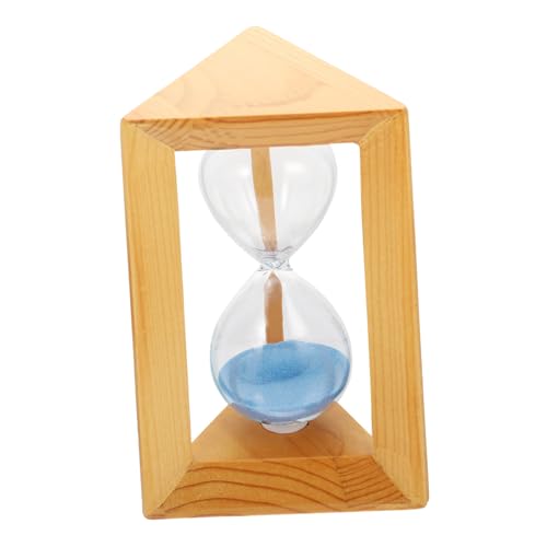 MUCKLILY Holzglas Sanduhr Timer Retro Sanduhr mit Blauem Quarzsand Dekorativer Visueller Timer für Fotografie und Schreibtischgebrauch von MUCKLILY