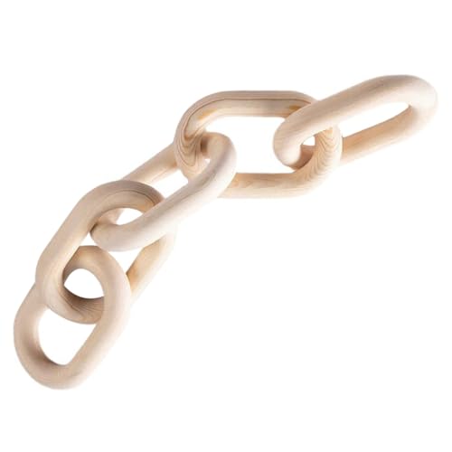 MUCKLILY Holzkettenglied Wanddeko Holz Kettenanhänger Handgefertigt Ecken Rustikales Wohnaccessoire Für Wohnzimmer Schlafzimmer Bauernhaus Stil von MUCKLILY