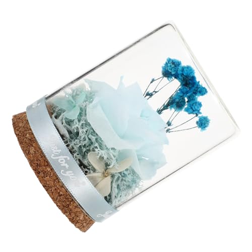 MUCKLILY Immortale Glasglocke mit Langlebiger Blume Stilvolle Glasabdeckung Dekoratives für Valentinstag Romantische Geschenkbox für Zuhause und Büro Exklusives Deko Objekt von MUCKLILY