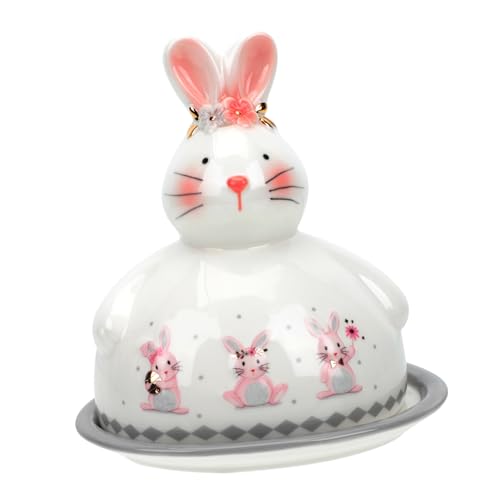MUCKLILY Keramik Butterdose mit Deckel Multifunktionaler Butterbehälter in Hasenform Niedliche Dessertplatte für Snacks Glatte Oberfläche Leicht zu Reinigen Praktische Aufbewahrung für MUCKLILY Keramik Butterdose mit Deckel Multifunktionaler Butterbehälter in Hasenform Niedliche Dessertplatte für Snacks Glatte Oberfläche Leicht zu Reinigen Praktische Aufbewahrung für von MUCKLILY