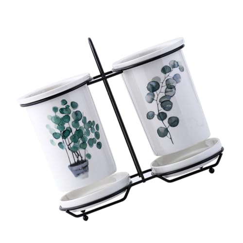 MUCKLILY Keramik Essstäbchen Aufbewahrungsbox mit Abfluss Löchern Japanischer Besteckhalter für Küche und Esstisch Stilvoller Organizer für Essstäbchen Löffel und Gabeln Trockener und MUCKLILY Keramik Essstäbchen Aufbewahrungsbox mit Abfluss Löchern Japanischer Besteckhalter für Küche und Esstisch Stilvoller Organizer für Essstäbchen Löffel und Gabeln Trockener und von MUCKLILY