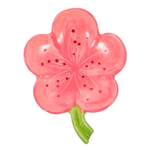 MUCKLILY Keramik Seifenschale Blumenform mit Ablauf Dekoratives Badezimmer Aufbewahrungs Organisations tablett Langlebiger Seifenhalter für Küche und Bad Rosa Design von MUCKLILY