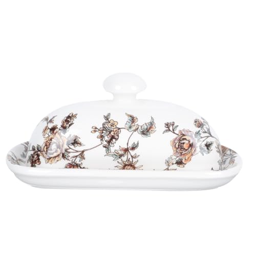 MUCKLILY Keramische Butterdose mit Deckel Eleganter Europäischer Stil Hochwertiger Dessert display teller für Küche Restaurant und Zuhause Gesunder Geschmacksneutraler MUCKLILY Keramische Butterdose mit Deckel Eleganter Europäischer Stil Hochwertiger Dessert display teller für Küche Restaurant und Zuhause Gesunder Geschmacksneutraler von MUCKLILY