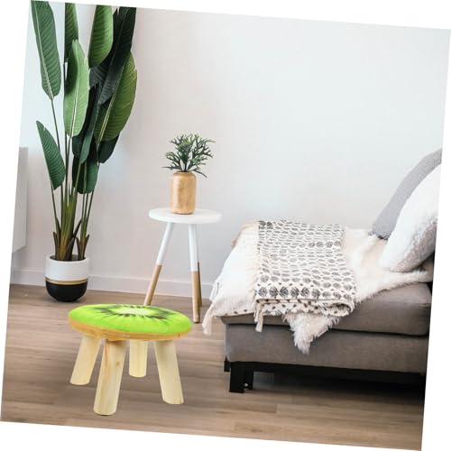 MUCKLILY Kleiner Holzschemel mit Gepolstertem Fruchtmuster sitzkissen Abnehmbar und Leicht Sicherer Tragbarer Hocker für Zuhause Kinderzimmer Bad und Outdoor Picknick Vielseitig Verwendbar von MUCKLILY