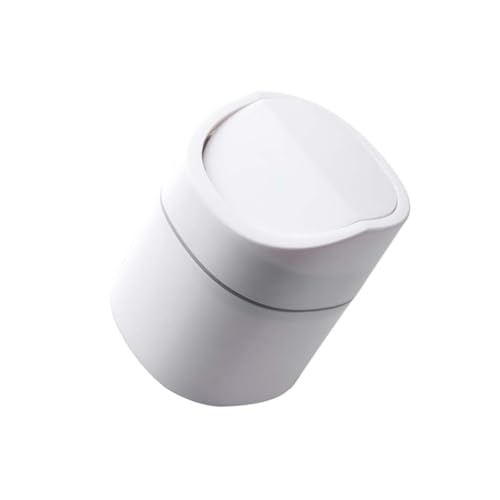 MUCKLILY Kompakter Desktop Abfalleimer mit Mini Pedaldeckel Weißer Kunststoffbehälter für Büro Küche Bad und Auto Platzsparender Müllbehälter aus Rostfreiem PP Material für Biomüll und MUCKLILY Kompakter Desktop Abfalleimer mit Mini Pedaldeckel Weißer Kunststoffbehälter für Büro Küche Bad und Auto Platzsparender Müllbehälter aus Rostfreiem PP Material für Biomüll und von MUCKLILY