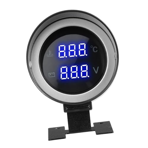 MUCKLILY Kompaktes Auto Wasser-temperatur Spannungsmessgerät mit Adapter Einfache Installation Kompatibel für Motorrad Lkw Pkw Integrierte Überwachung der Fahrzeugleistung von MUCKLILY