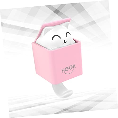 MUCKLILY Kreativer Katzen wandhaken mit Starkem Kleber Sensor Design Rosa Selbstklebender Halter für Mäntel Hüte Taschen Installieren für Zuhause und Büro von MUCKLILY