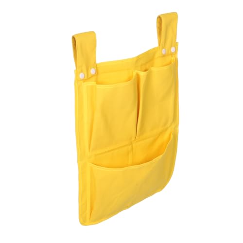 MUCKLILY Aufbewahrungstasche Für Babybett Hängende Organizer Tasche Aus Canvas Mit Mehreren Fächern Stilvoll Und Praktisch Für Wickeltisch Wie Windeln Spielzeug Und Kleidung in Gelb von MUCKLILY
