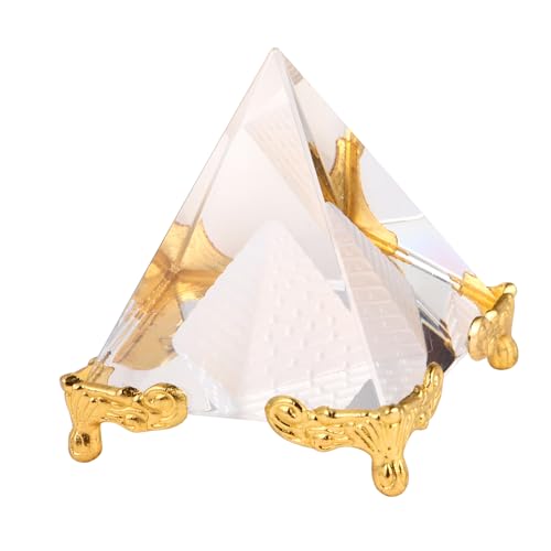 MUCKLILY Kristallpyramide mit Goldenem Ständer Ägyptische Pyramiden Figurine Handgefertigt Tischdekoration Büro Feng Shui Geschenk MUCKLILY Kristallpyramide mit Goldenem Ständer Ägyptische Pyramiden Figurine Handgefertigt Tischdekoration Büro Feng Shui Geschenk von MUCKLILY