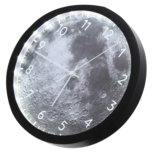 MUCKLILY LED Wanduhr mit Sprachsteuerung Intelligenter Licht Bewegungssensor Geräuschlos Modernes Design Leuchtend für Wohnzimmer Schlafzimmer Büro Einfache Wandmontage von MUCKLILY