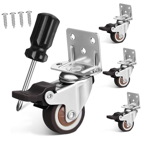 MUCKLILY 4stücke Schwerlastrollen Lenkrollen Möbelräder Mit Bremse Aus Tpr Material Für Karren Mobile Möbel von MUCKLILY
