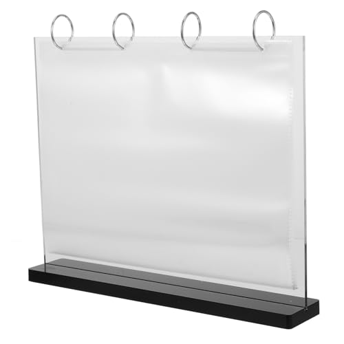 MUCKLILY Menühalter Seitigem Drehbarem Papierhalter Doppelseitiger Tischaufsteller für Speisekarten für Cafés Teeläden und Restaurants Stabiles Acryl holz design Schwarzer von MUCKLILY