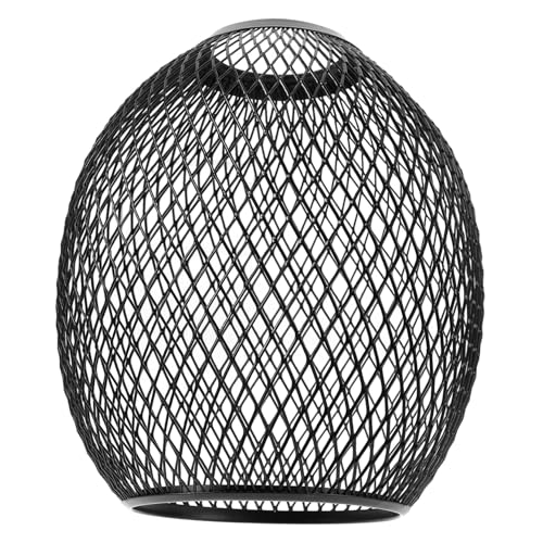 MUCKLILY Metall Lampenschirm Hohlkörper Vintage Pendelleuchte Lampenabdeckung Schwarz Trommelform Für Deckenleuchten Kronleuchter Esszimmer Wohnzimmer von MUCKLILY
