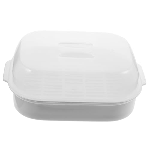 MUCKLILY Mikrowellen-dampfgarer Weiß Mikrowellengeschirr mit Dampfabzug Küchenhelfer für Gedämpfte Brötchen Mikrowellengeeignet Bpa-frei Praktisch für Zuhause und Zufällige von MUCKLILY