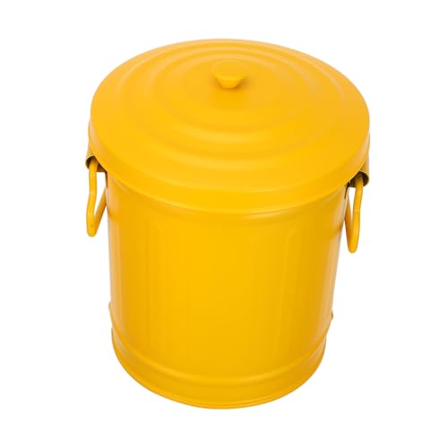 MUCKLILY Mini Desktop Mülleimer aus Robustem Metall mit Deckel Kompakter Kleiner Papierkorb für Büro und Schreibtisch Geruchsneutraler Abfallbehälter Eleganter Aufbewahrungseimer für Stifte von MUCKLILY