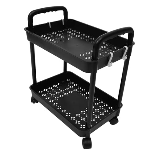 MUCKLILY Mobiler Aufbewahrungswagen mit Stabilem Pp Material und Hoher Belastbarkeit Großer Stauraum Vielseitiger Küchenwagen für Bad Büro Waschküche mit Praktischen Haken Zufällige Farbe von MUCKLILY