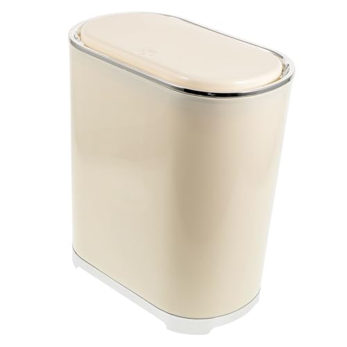 MUCKLILY Moderner Mülleimer mit Deckel aus PP Push Abfalleimer für Bad Küche und Schlafzimmer Kleiner Schmaler Müllbehälter für Zuhause Hygienisch und Praktisch MUCKLILY Moderner Mülleimer mit Deckel aus PP Push Abfalleimer für Bad Küche und Schlafzimmer Kleiner Schmaler Müllbehälter für Zuhause Hygienisch und Praktisch von MUCKLILY