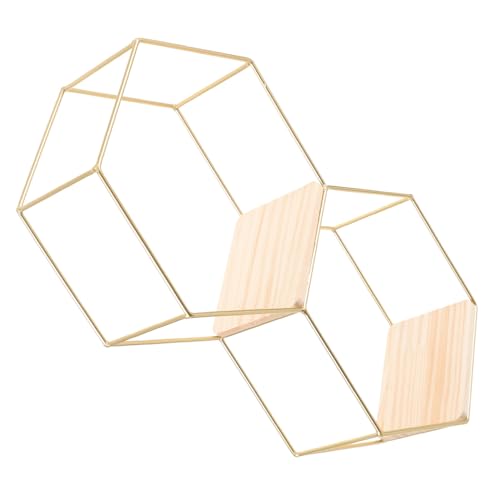 MUCKLILY Modernes Sechseckiges Wandregal aus Robustem Eisen Wandmontiertes Platzsparendes Floating Shelf in Gold für Stilvolle Wohn Schlafzimmerdekoration MUCKLILY Modernes Sechseckiges Wandregal aus Robustem Eisen Wandmontiertes Platzsparendes Floating Shelf in Gold für Stilvolle Wohn Schlafzimmerdekoration von MUCKLILY