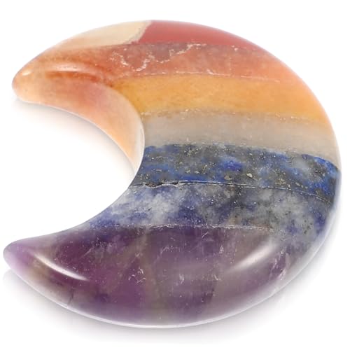 MUCKLILY Natürliche Kristall Mondfigur Tischdekoration Handgefertigt Langlebig und Verschleißfest Bunte Steinverbindung Kompakte für Wohn und Meditationsraum Einzigartiges und Büro Deko MUCKLILY Natürliche Kristall Mondfigur Tischdekoration Handgefertigt Langlebig und Verschleißfest Bunte Steinverbindung Kompakte für Wohn und Meditationsraum Einzigartiges und Büro Deko von MUCKLILY