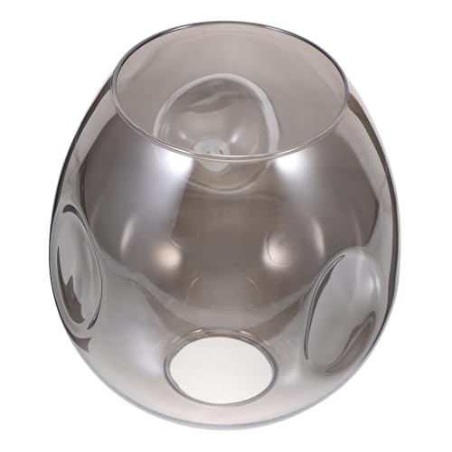 MUCKLILY Ovaler Glasschirm Ersatzlampenschirm für Pendelleuchte und Wandlampe Robustes Dekoratives Glas in Rauchgrau Passend für Schreibtisch Stehlampen Vielseitig für Wohn Arbeitszimmer von MUCKLILY