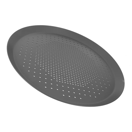 MUCKLILY Perforiertes Rundes Pizza backblech aus Dickem Langlebigem Aluminium mit Antihaftbeschichtung Gleichmäßige Hitzeverteilung Wiederverwendbar für Ofen und Vielseitiges Backen von MUCKLILY