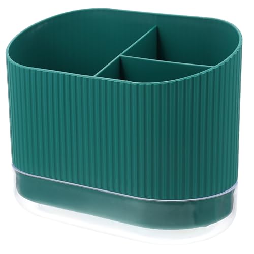 MUCKLILY Plastik Besteckhalter mit Abnehmbarem Boden Abtropfkorb für Küchenutensilien und Essstäbchen Organizer Multifunktionaler Küchen Zubehör Aufbewahrung in Grün von MUCKLILY