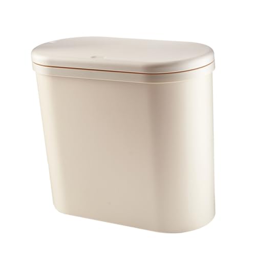 MUCKLILY Press mülleimer mit Elastischem Deckel aus Kunststoff Praktischer Haushaltsabfalleimer für Bad Toilette Wohnzimmer Großer Fassungsvermögen Modernes Design Zufällige Farbe von MUCKLILY