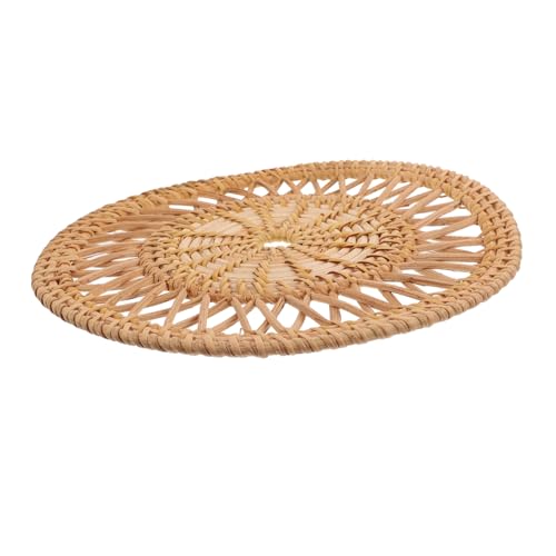 MUCKLILY Rattan Untersetzer Gewebtes Rattan Tischset Für Die Arbeitsplatte Eines Esstischs – rutschfeste Unterlage Für Esstisch Und Büro Schreibtisch von MUCKLILY