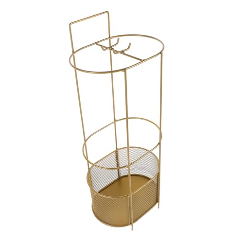MUCKLILY Regenschirmständer aus Metall Freistehender Regenschirmhalter mit Wasserauffangschale für Eingangsbereich und Flur Eleganter Regenschirmorganizer für Zuhause Goldene Kleine von MUCKLILY