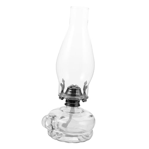 MUCKLILY Vintage Petroleumlampe Aus Glas Tisch Öllampe Für Wohnzimmer Dekorative Öllampe Für Innenbereiche Robuste Metallkonstruktion Hochtemperaturbeständig Und Dekorativ von MUCKLILY